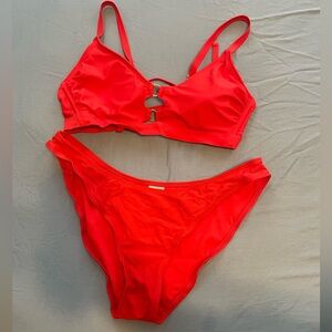 Red Bikini Set with Gold accents